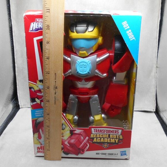 Transformers Rescue Bots Academy MEGA Mighties HOT SHOT NIB Playskool Heroes - Picture 2 of 7